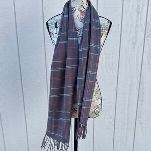 Lands' End Gray and Red Checkered Men's Scarf
